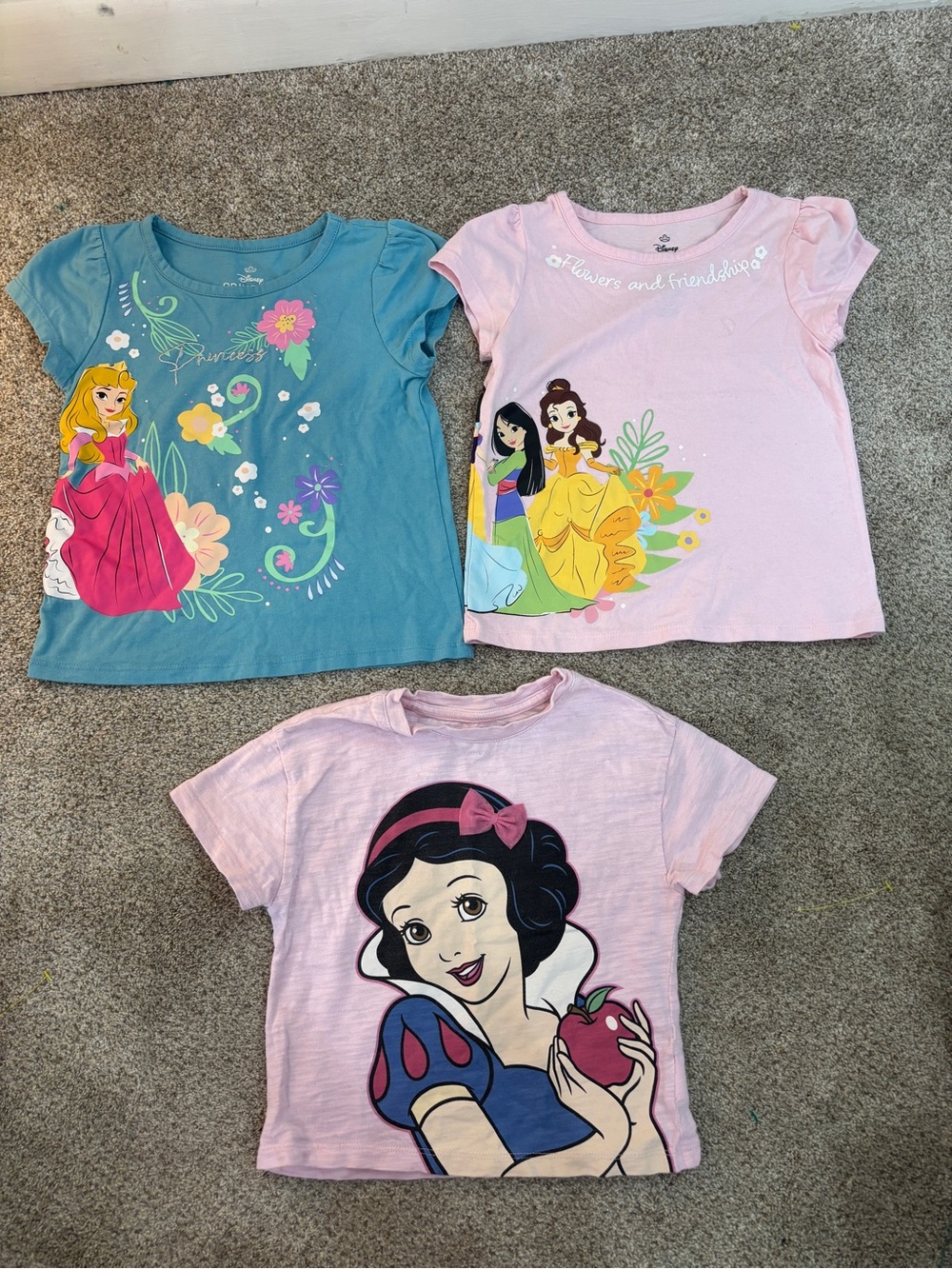 Disney Princess Little Girl Size 5 Shirt Bundle Lot